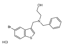 2-[benzyl-[(5-bromo-1-benzothiophen-3-yl)methyl]amino]ethanol,hydrochloride结构式