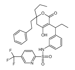 N-[3-[1-(2-hydroxy-4-oxo-6-phenethyl-6-propyl-5H-pyran-3-yl)propyl]phenyl]-5-(trifluoromethyl)pyridine-2-sulfonamide picture