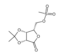 (3aR,6S,6aR)-tetrahydro-6,2,2-dimethyl-6-oxofuro-[3,4-d]-1,3-dioxol-4-yl-methanesulfonate结构式