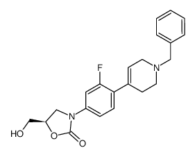 (5R)-3-(4-(1-Benzyl-1,2,5,6-tetrahydropyridin-4-yl)-3-fluorophenyl)-5-hydroxymethyl-oxazolidin-2-one结构式