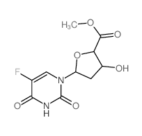methyl 5-(5-fluoro-2,4-dioxo-pyrimidin-1-yl)-3-hydroxy-oxolane-2-carboxylate结构式