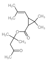 Cyclopropanecarboxylicacid, 2,2-dimethyl-3-(2-methyl-1-propen-1-yl)-, 1,1-dimethyl-3-oxobutyl ester结构式