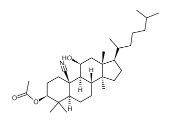 3β-Acetoxy-19-nitrilo-lanostanol-(11β) Structure
