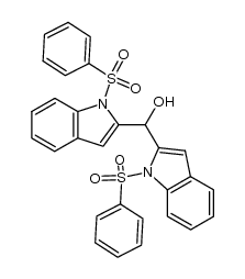 bis(1-benzenesulfonyl-1H-indol-2-yl)methanol结构式