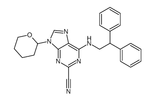 6-(2,2-diphenylethylamino)-9-(oxan-2-yl)purine-2-carbonitrile结构式