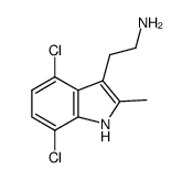2-(4,7-dichloro-2-methyl-1H-indol-3-yl)ethan-1-amine结构式