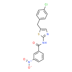 N-(5-(4-chlorobenzyl)thiazol-2-yl)-3-nitrobenzamide structure