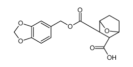 exo-cis-7-Oxabicyclo(2.2.1)heptane-2,3-dicarboxylic acid 3,4-methylene dioxybenzyl ester结构式