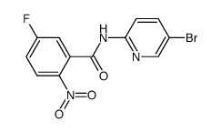 N-(5-bromo-2-pyridinyl)-(2-nitro)-5-fluorophenylcarboxamide结构式