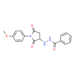 N'-[1-(4-methoxyphenyl)-2,5-dioxopyrrolidin-3-yl]benzohydrazide结构式
