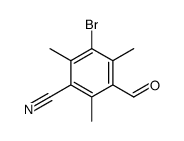 3-bromo-5-formyl-2,4,6-trimethylbenzonitrile结构式