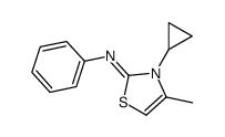 3-cyclopropyl-4-methyl-N-phenyl-1,3-thiazol-2-imine结构式