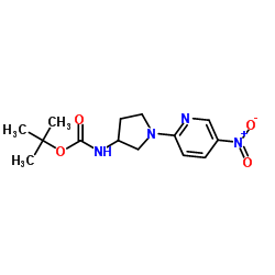 2-Methyl-2-propanyl [1-(5-nitro-2-pyridinyl)-3-pyrrolidinyl]carbamate结构式