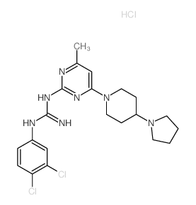 1-(3,4-dichlorophenyl)-2-[4-methyl-6-(4-pyrrolidin-1-yl-1-piperidyl)pyrimidin-2-yl]guanidine结构式