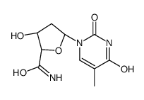 (2S,3S,5R)-3-hydroxy-5-(5-methyl-2,4-dioxopyrimidin-1-yl)oxolane-2-carboxamide Structure