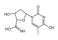 (2S,3S,5R)-3-hydroxy-5-(5-methyl-2,4-dioxopyrimidin-1-yl)oxolane-2-carboxamide结构式