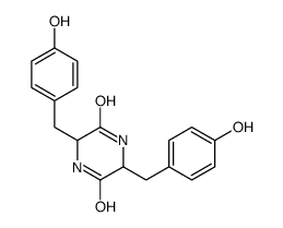 3,6-bis(4-hydroxybenzyl)piperazine-2,5-dione structure