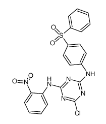 N2-(4-benzenesulfonyl-phenyl)-6-chloro-N4-(2-nitro-phenyl)-[1,3,5]triazine-2,4-diamine结构式