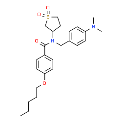 N-[4-(dimethylamino)benzyl]-N-(1,1-dioxidotetrahydro-3-thienyl)-4-(pentyloxy)benzamide结构式