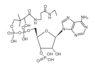 O5'-{2-[3-(2-ethylcarbamoyl-ethylcarbamoyl)-3-hydroxy-2,2-dimethyl-propoxy]-1,2-dihydroxy-diphosphoryl}-O3'-phosphono-adenosine结构式