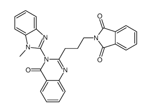 2-[3-[3-(1-methylbenzimidazol-2-yl)-4-oxoquinazolin-2-yl]propyl]isoindole-1,3-dione Structure