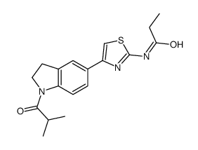 Propanamide, N-[4-[2,3-dihydro-1-(2-methyl-1-oxopropyl)-1H-indol-5-yl]-2-thiazolyl]- (9CI)结构式