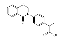 2-[4-(4-oxo-4H-benzo[e][1,3]oxazin-3-yl)-phenyl]-propionic acid结构式