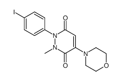 1-(4-iodo-phenyl)-2-methyl-4-morpholin-4-yl-1,2-dihydro-pyridazine-3,6-dione结构式