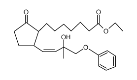 7-[2-((Z)-3-Hydroxy-3-methyl-4-phenoxy-but-1-enyl)-5-oxo-cyclopentyl]-heptanoic acid ethyl ester结构式