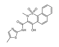 2-methyl-1,1,4-trioxo-1,2,3,4-tetrahydro-1λ6-naphtho[2,1-e][1,2]thiazine-3-carboxylic acid 5-methyl-thiazol-2-ylamide结构式
