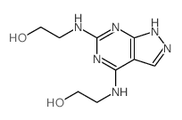 2-[[5-(2-hydroxyethylamino)-2,4,8,9-tetrazabicyclo[4.3.0]nona-2,4,7,10-tetraen-3-yl]amino]ethanol结构式