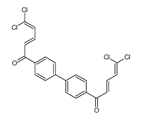 5,5-dichloro-1-[4-[4-(5,5-dichloropenta-2,4-dienoyl)phenyl]phenyl]penta-2,4-dien-1-one Structure