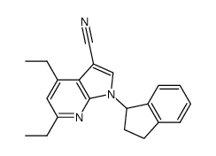 1-(2,3-dihydro-1H-inden-1-yl)-4,6-diethyl-1H-pyrrolo[2,3-b]pyridine-3-carbonitrile Structure