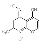 (5Z)-2-hydroxy-5-hydroxyimino-3-methyl-10-oxa-2-azabicyclo[4.4.0]deca-3,8,11-trien-7-one structure