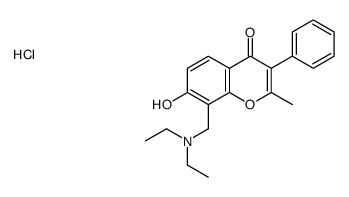 diethyl-[(7-hydroxy-2-methyl-4-oxo-3-phenylchromen-8-yl)methyl]azanium,chloride结构式