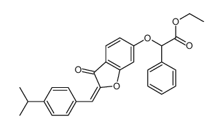 ethyl 2-[[3-oxo-2-[(4-propan-2-ylphenyl)methylidene]-1-benzofuran-6-yl]oxy]-2-phenylacetate结构式