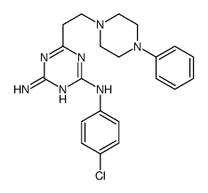 2-N-(4-chlorophenyl)-6-[2-(4-phenylpiperazin-1-yl)ethyl]-1,3,5-triazine-2,4-diamine结构式