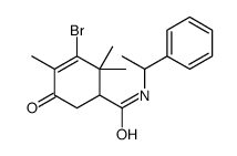 3-bromo-2,2,4-trimethyl-5-oxo-N-(1-phenylethyl)cyclohex-3-ene-1-carboxamide Structure