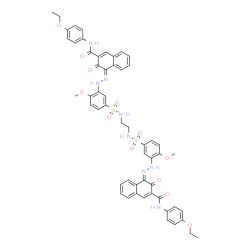 4,4'-[ethylenebis[iminosulphonyl(6-methoxy-3,1-phenylene)azo]]bis[N-(4-ethoxyphenyl)-3-hydroxynaphthalene-2-carboxamide] structure