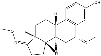 3-Hydroxy-6β-methoxyestra-1,3,5(10)-trien-17-one O-methyl oxime结构式