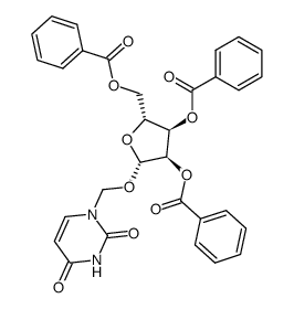 1-[(2,3,5-tri-O-benzoyl-β-D-ribofuranosyloxy)methyl]uracil Structure