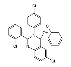 6-chloro-2,4-bis(2-chlorophenyl)-3-(4-chlorophenyl)-3,4-dihydroquinazolin-4-ol Structure