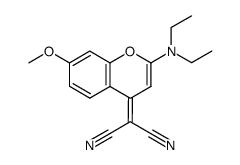 (2-(diethylamino)-7-methoxy-4H-chromen-4-ylidene)malononitrile结构式