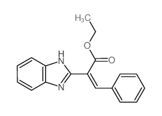 ethyl 2-(1H-benzoimidazol-2-yl)-3-phenyl-prop-2-enoate Structure