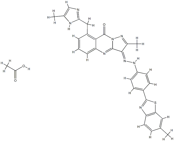 2-methyl-3-[[4-(6-methylbenzothiazol-2-yl)phenyl]azo]pyrazolo[5,1-b]quinazolin-9(1H)-one, mono[(4-methyl-1H-imidazolyl)methyl] derivative, monoacetate picture