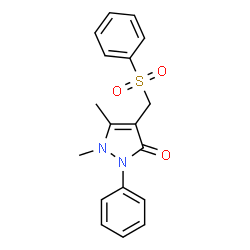 1,5-Dimethyl-2-phenyl-4-[(phenylsulfonyl)methyl]-1,2-dihydro-3H-pyrazol-3-one结构式