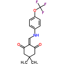 5,5-DIMETHYL-2-([4-(TRIFLUOROMETHOXY)ANILINO]METHYLENE)-1,3-CYCLOHEXANEDIONE structure