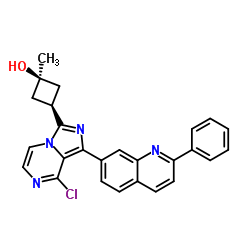 Cyclobutanol, 3-[8-chloro-1-(2-phenyl-7-quinolinyl)imidazo[1,5-a]pyrazin-3-yl]-1-Methyl-, cis-结构式