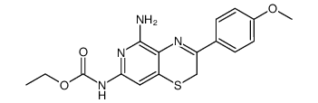 [5-Amino-3-(4-methoxy-phenyl)-2H-pyrido[4,3-b][1,4]thiazin-7-yl]-carbamic acid ethyl ester结构式
