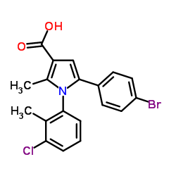 5-(4-BROMO-PHENYL)-1-(3-CHLORO-2-METHYL-PHENYL)-2-METHYL-1H-PYRROLE-3-CARBOXYLIC ACID结构式